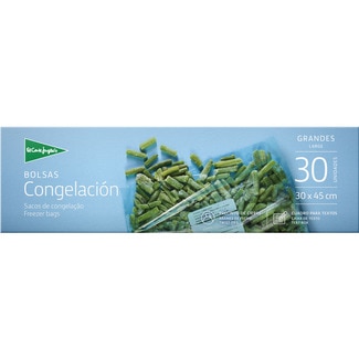 bolsas de congelación con precinto 30x45 cm con cuadro para textos caja 30 unidades - El Corte Ingles