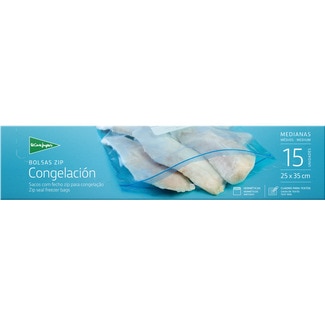 bolsa de congelación con zip hermético 25x35 cm con cuadro para textos caja 15 unidades - El Corte Ingles