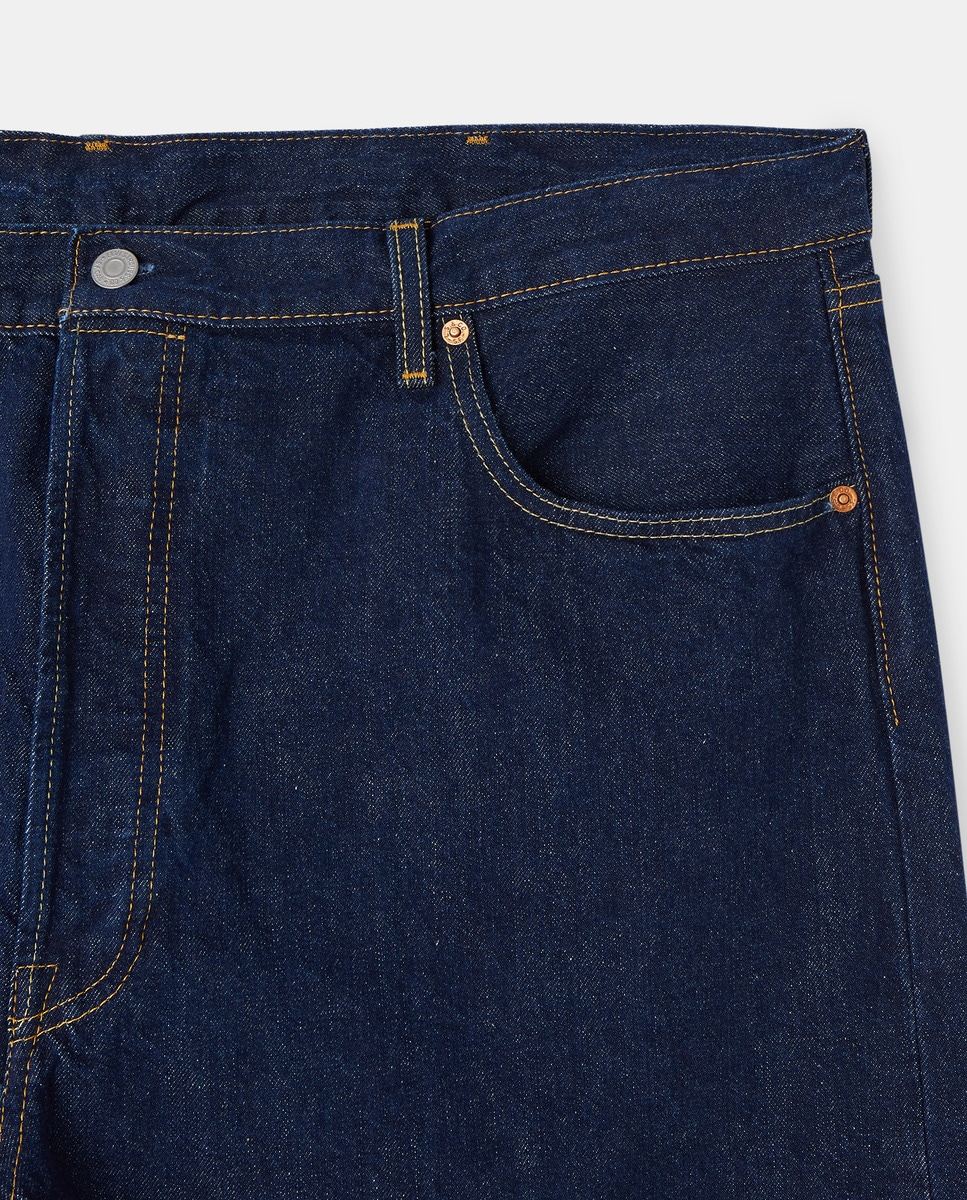 Jeans 501® Levi's Original Regular Tamanhos Grandes com Lavagem - Azul-Escuro Azul-escuro-2