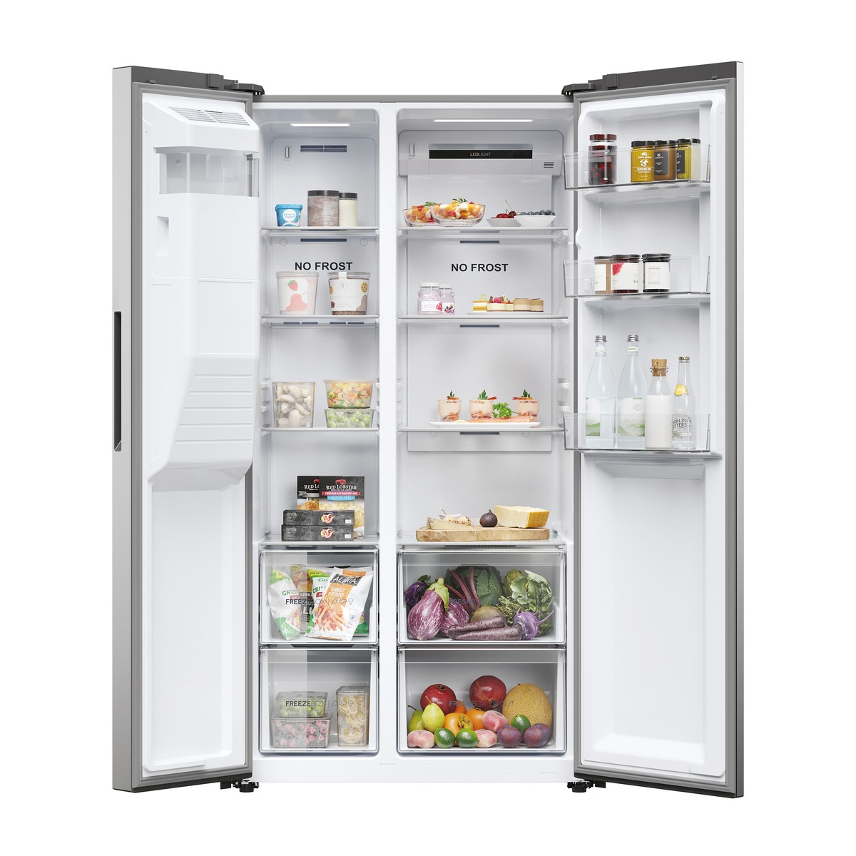 Frigorífico Americano Haier SBS 90 Series 5 HSR5918DIMP Total No frost, com Dispensador e de 177,5 cm - Inox Platino Inox-4