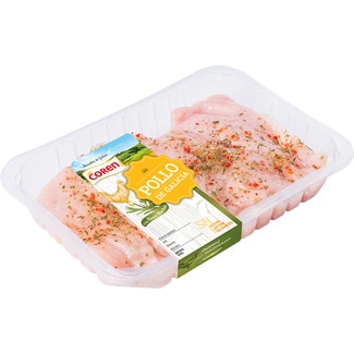 Supertiernos pechuga de pollo a las finas hierbas fileteada sin gluten y sin lactosa bandeja 550 g peso aproximado - Coren