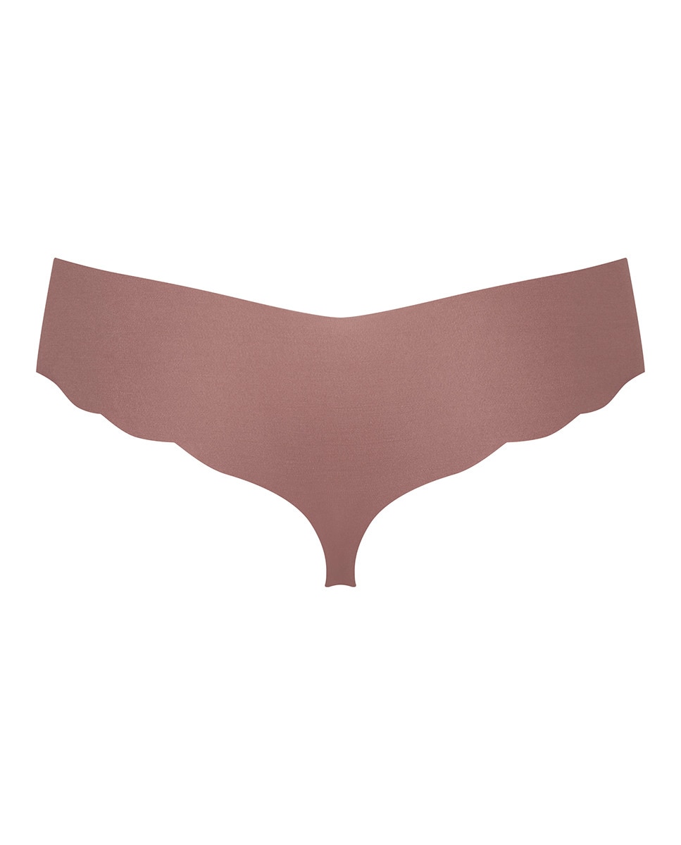 Cueca Culotte Tipo Tanga sem Costuras e em Modal Sustentável Bege-5