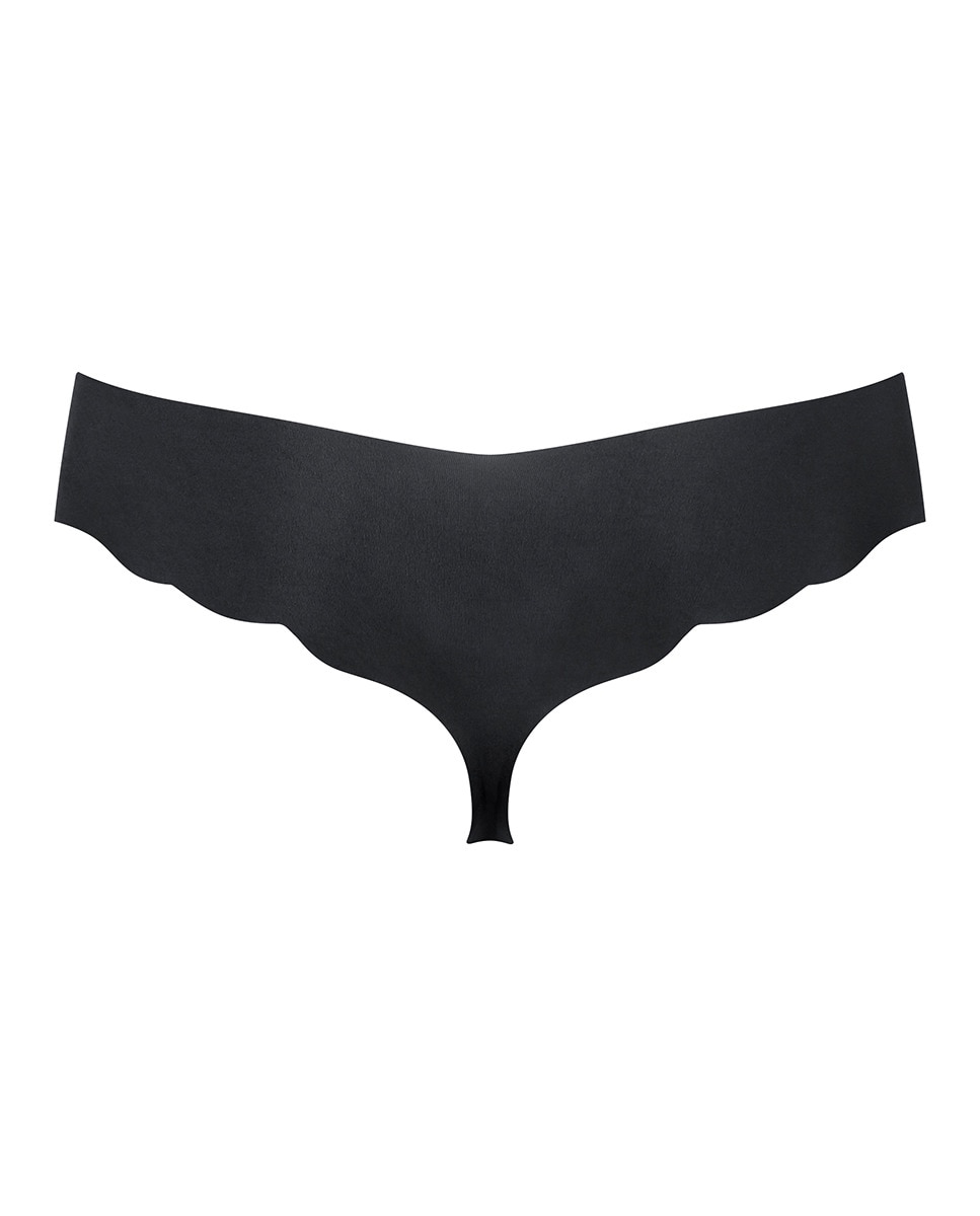 Cueca Culotte Tipo Tanga sem Costuras e em Microfibra Reciclada Preto-5