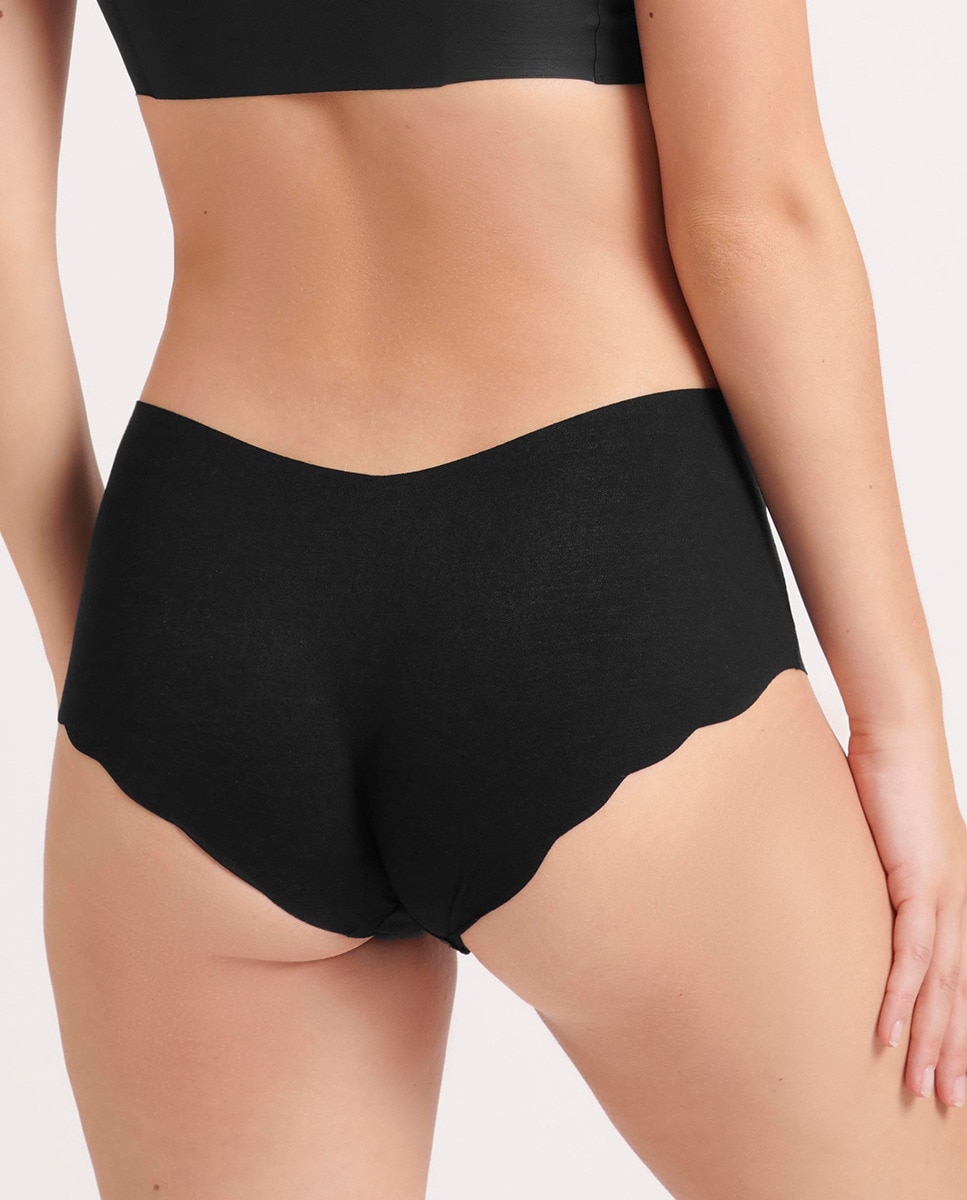 Cueca Tipo Calções sem Costuras e em Modal Sustentável Preto-2
