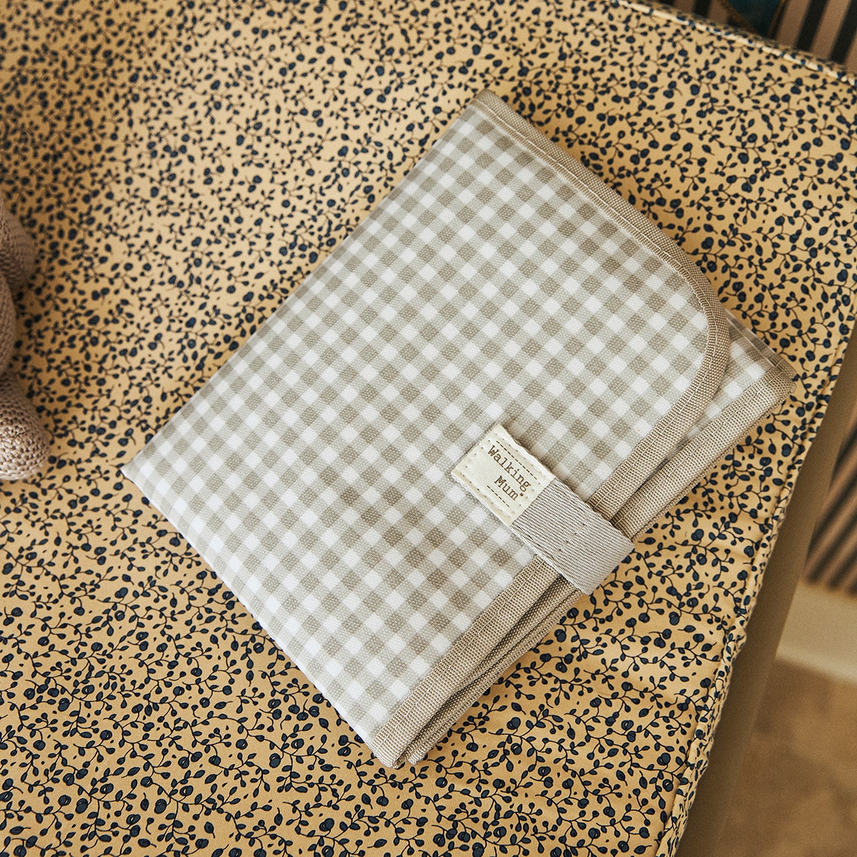 Muda Fraldas de Viagem I Love Vichy Cinzento-4