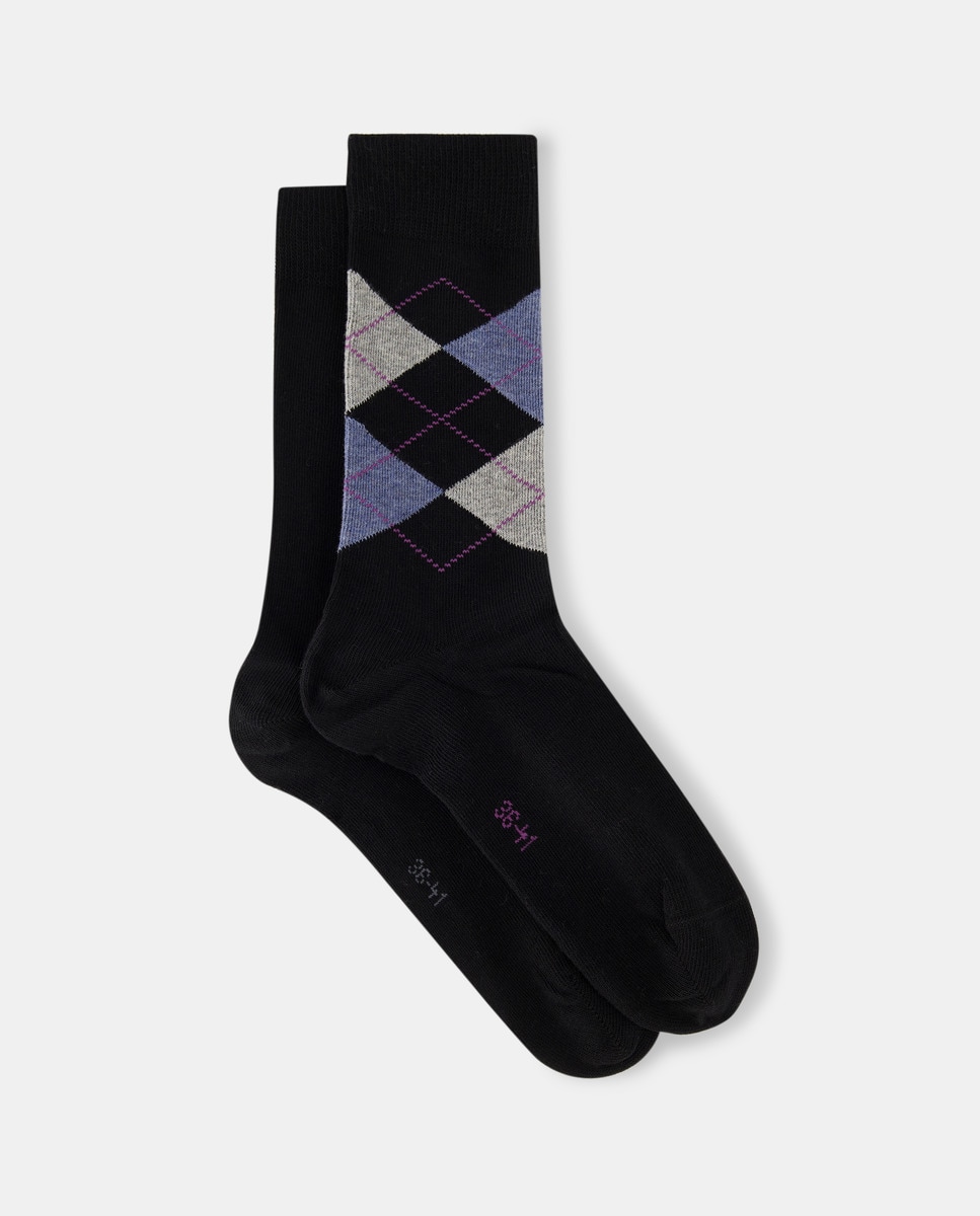 Meia de mulher Burlington estampada Preto-1