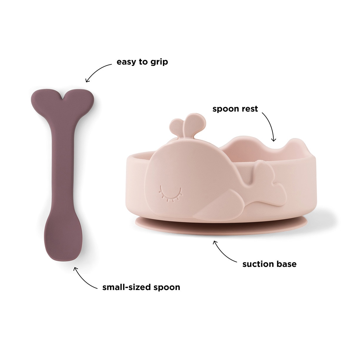 Silicona Stick&Stay bol & cuchara Wally Rosa Rosa-4