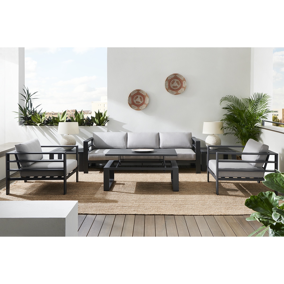 Mesa auxiliar de jardín Chicago El Corte Inglés Antracita-8