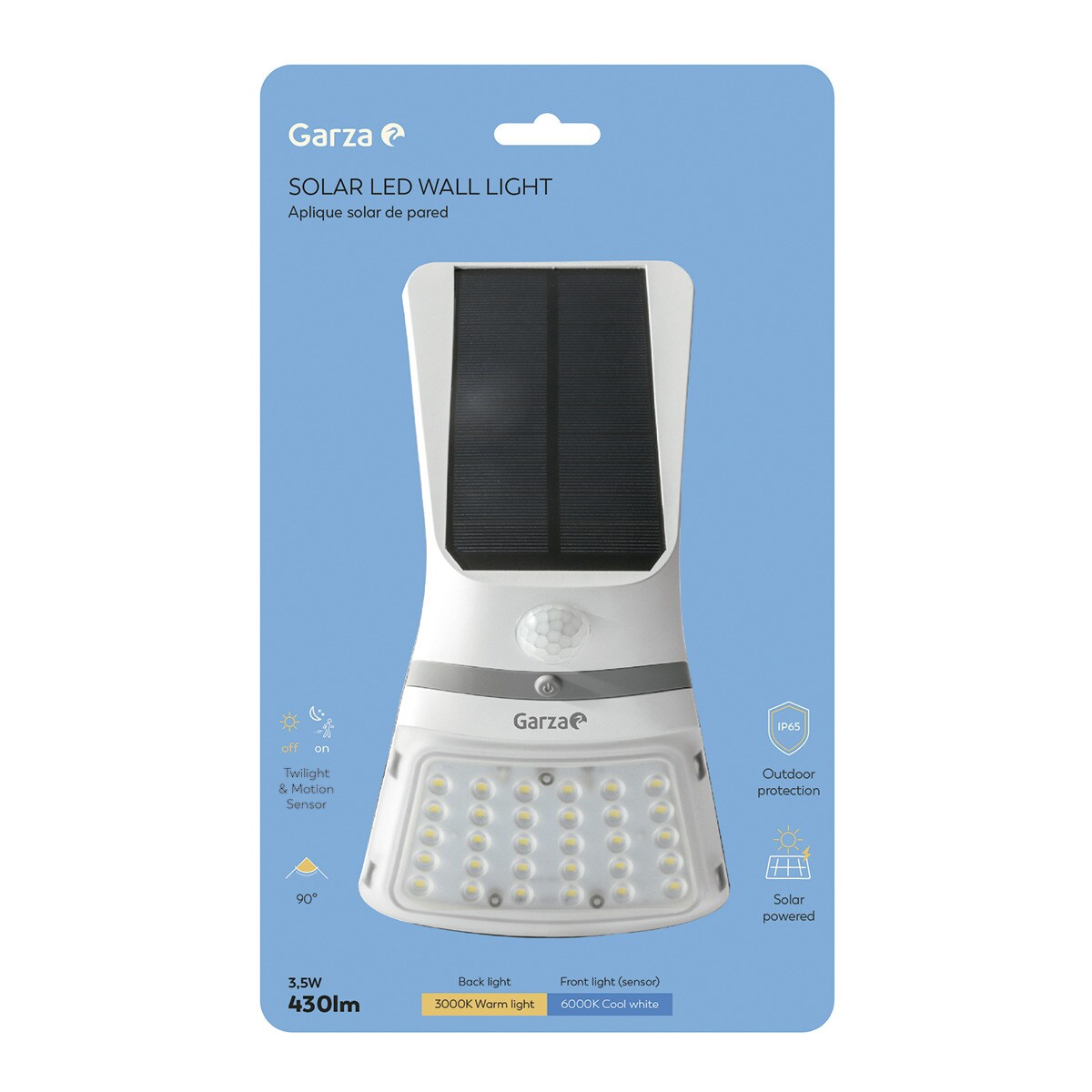 Aplique Exterior Solar Mural con Sensor 3,5W Blanco-6