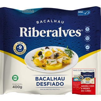 Bacalhau Desfiado Demolhado embalagem 400 g - Riberalves