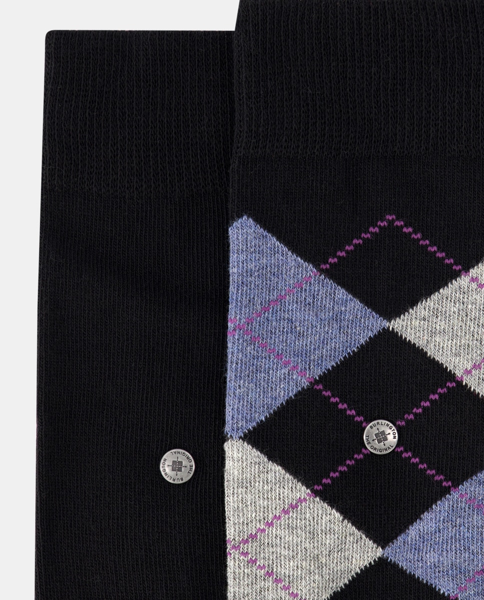 Meia de mulher Burlington estampada Preto-3