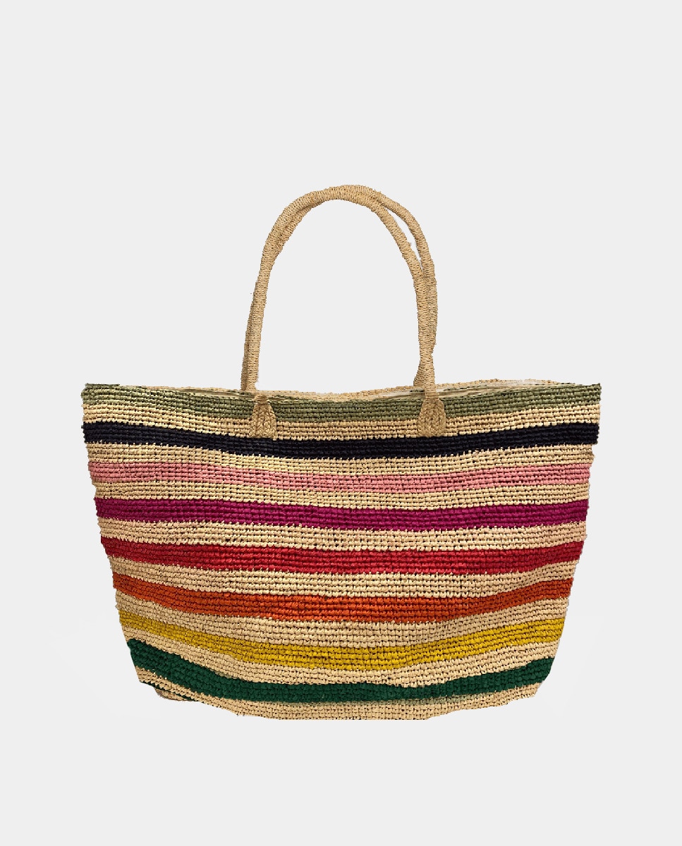 Cabas Aurora en raphia à motif