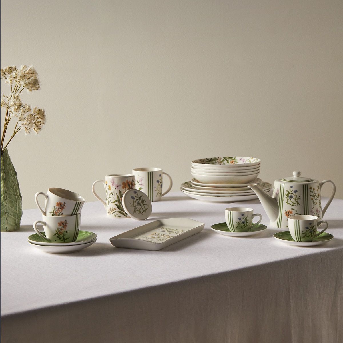 Conjunto de 2 Chávenas de Café com Prato Ledbury Verde-9