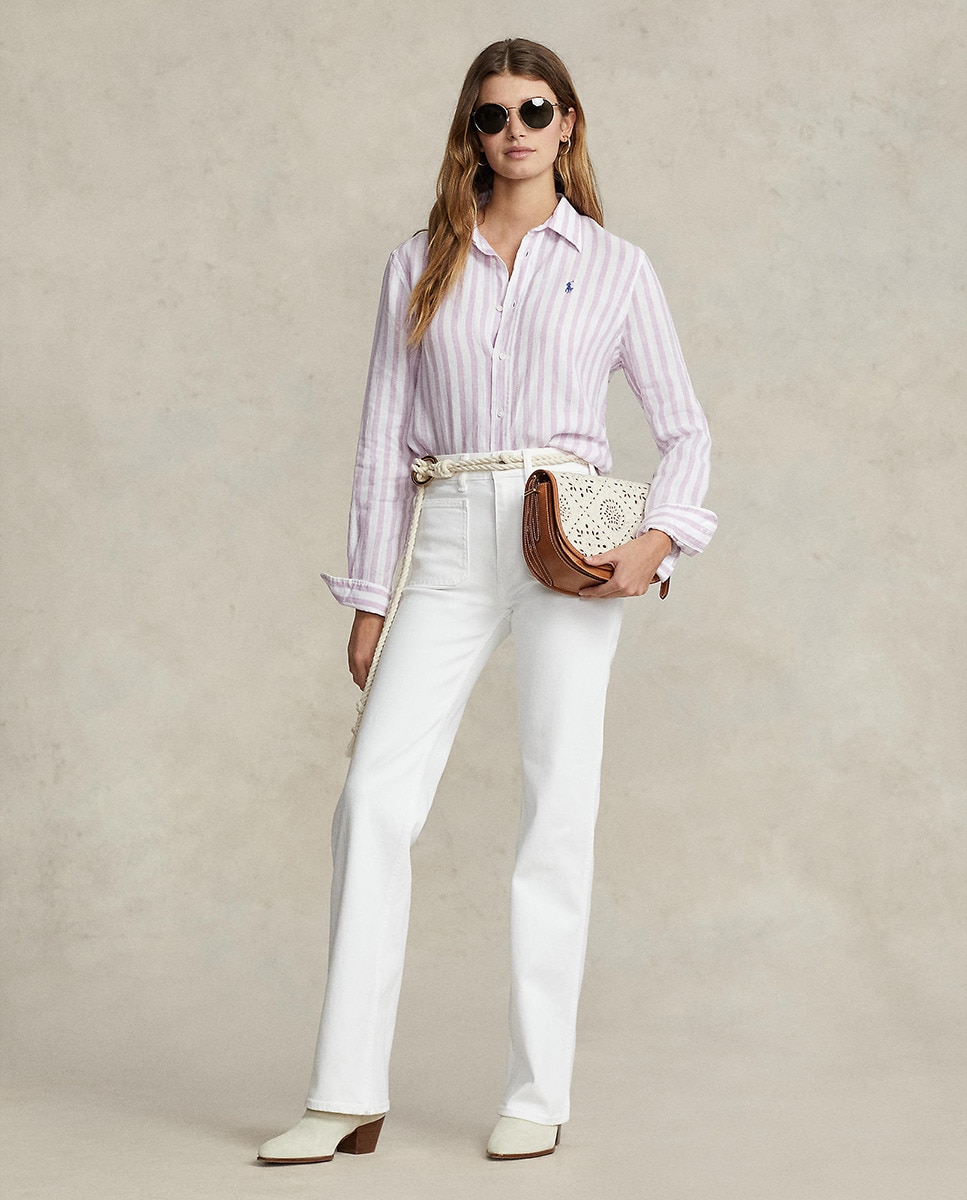 Jean évasé effet délavé