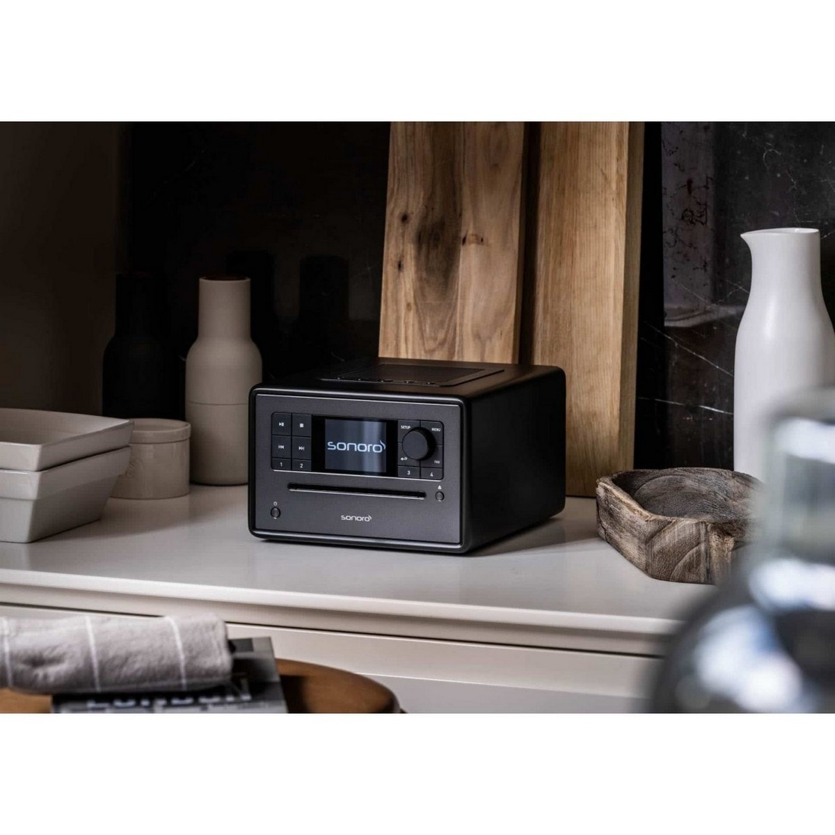 Rádio Despertador Sonoro Elite Bluetooth, CD Cinza / Preto / Branco-7