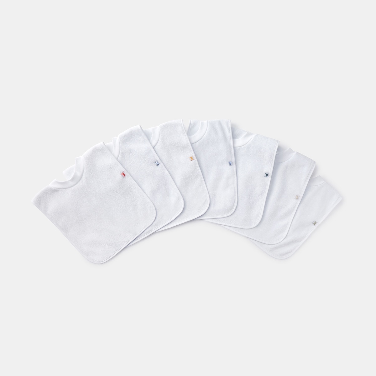 Baberos Bbest Básico pack 7 rizo rib Blanco-1