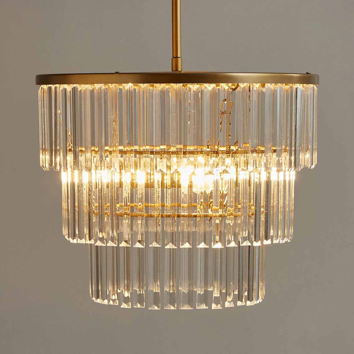 Candeeiro Chandelier de Vidro Rialto Ouro-2