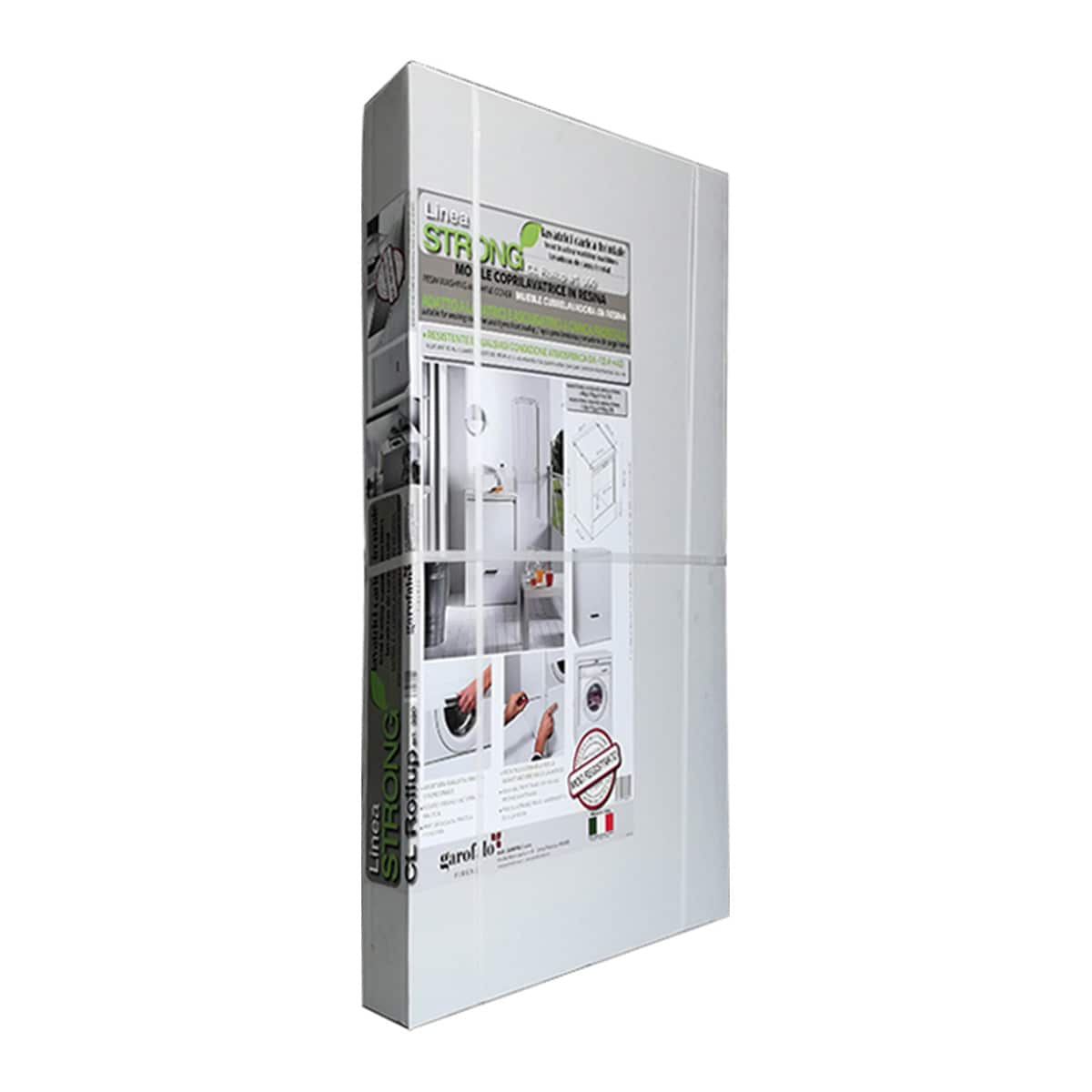 Armario PVC con puerta enrollable vertical para Lavadora Blanco-5