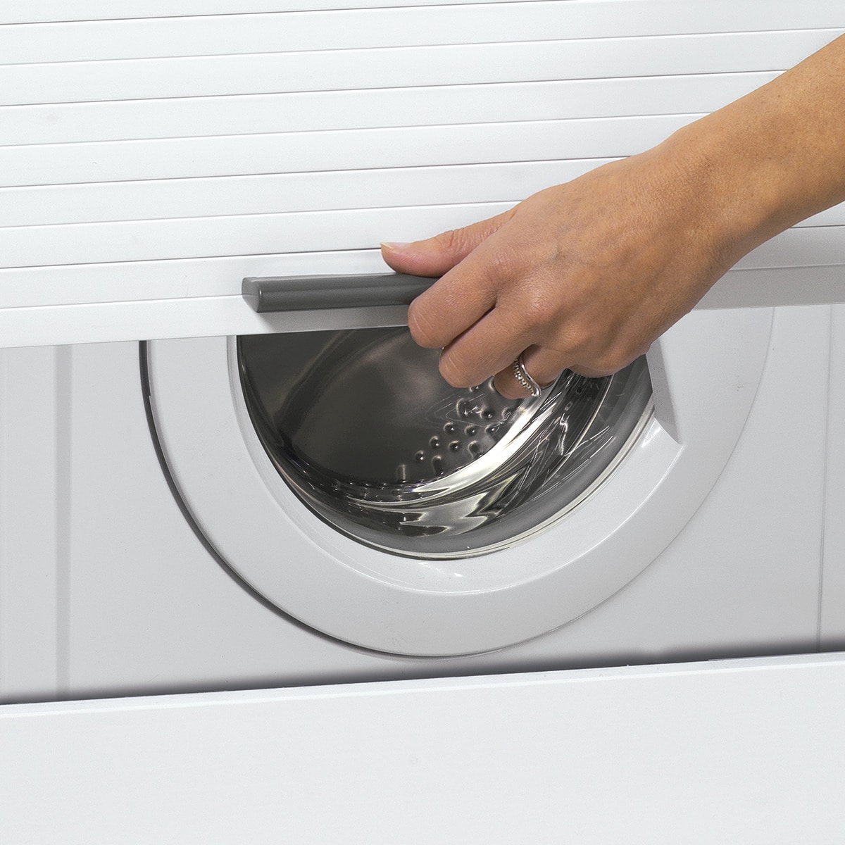 Armario PVC con puerta enrollable vertical para Lavadora Blanco-2