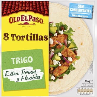tortillas de trigo extra tiernas y flexibles 8 unidades envase 326 g - Old El Paso