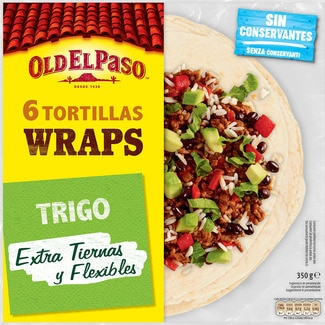 tortillas de trigo Wraps 6 unidades envase 350 g - Old El Paso