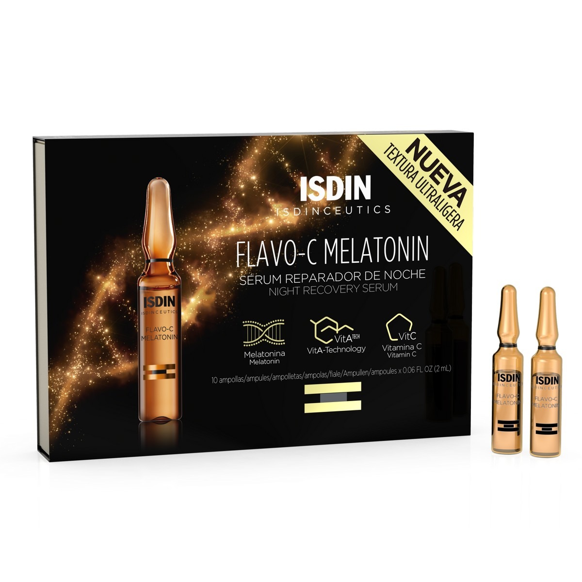 Imagem 0 de 10 ampolas Reparador de Noite Flavo-C Melatonin Isdinceutics Isdin