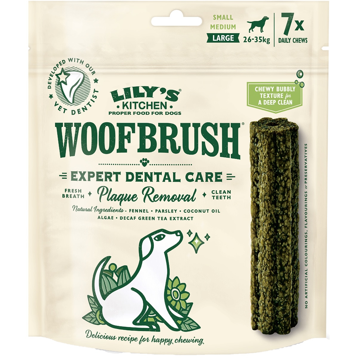 Snack para Cão Woofbrush Tamanho L embalagem 329 g