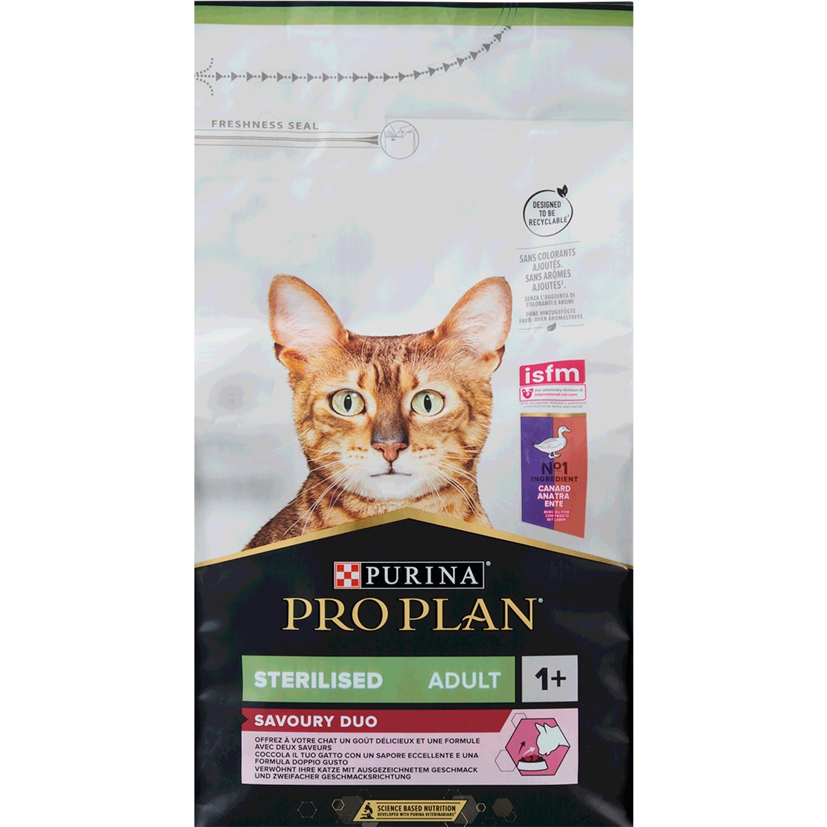 Alimento Seco para Gato Esterilizado Pato e Fígado embalagem 1,5 kg