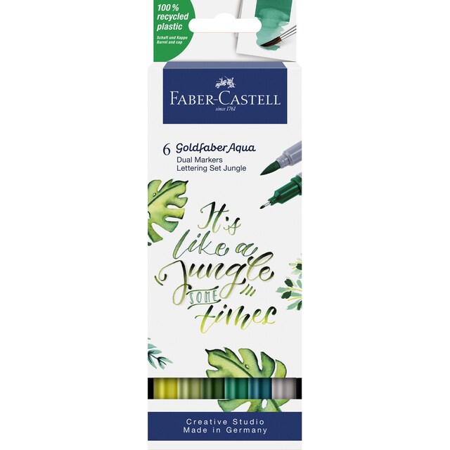 Imagen 0 de Estuche 6 Rotuladores Doble Punta Acualerable GoldFaber Aqua Dual Marker Faber-Castell Multicolor