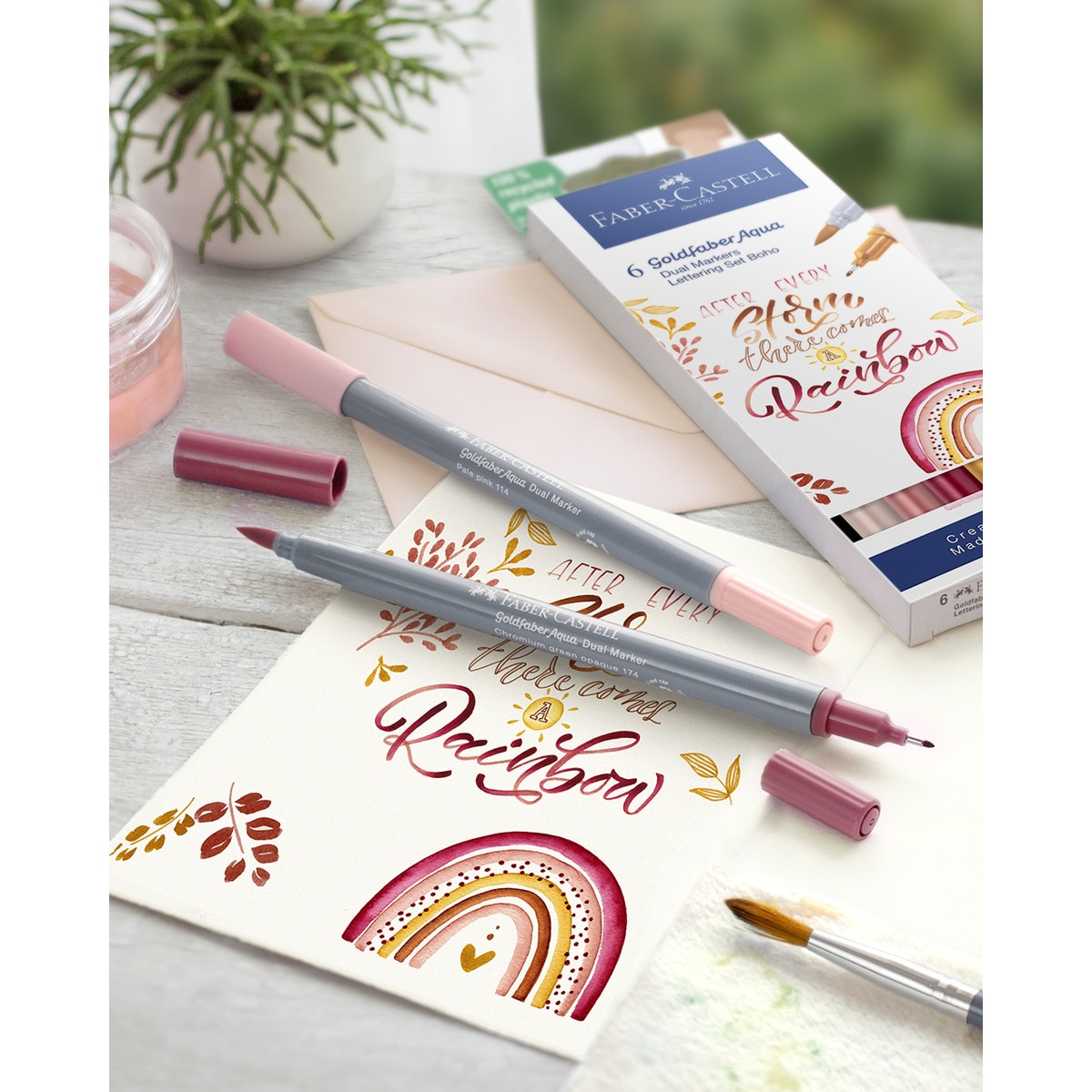 Pack 6 Rotuladores Doble Punta Acualerable GoldFaber Aqua Dual Marker Faber-Castell Multicolor 4