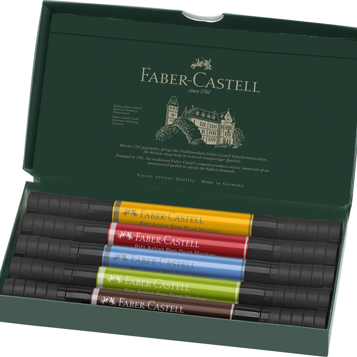 Estojo de Cartão com 5 Marcadores Pitt Artist Pen Dual Marker com Dupla Ponta Multicolor-3