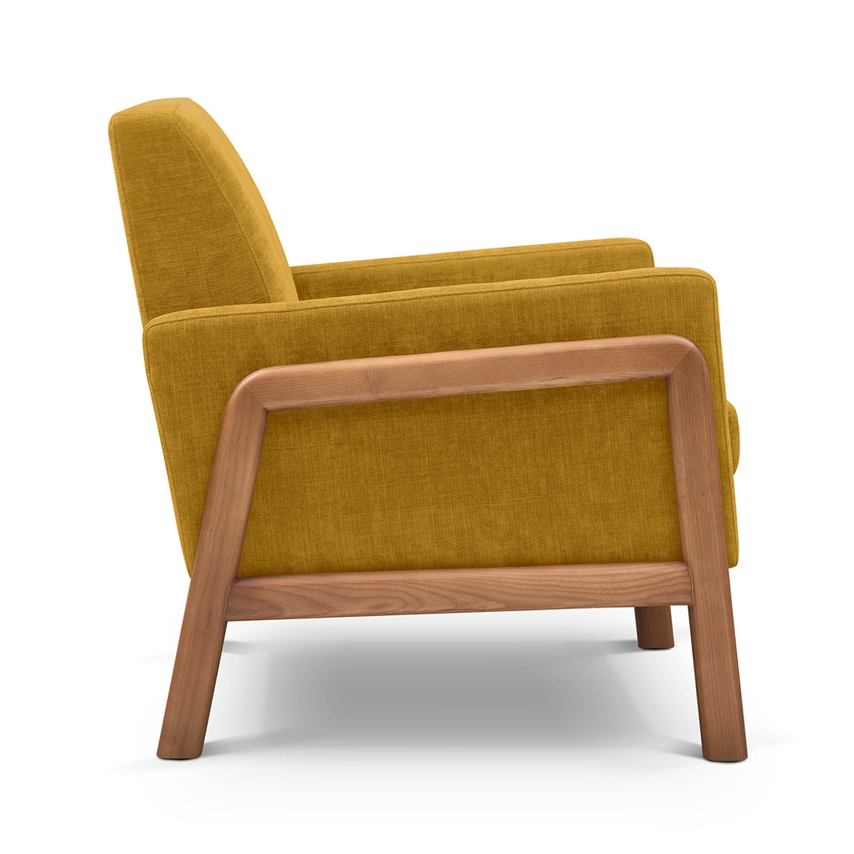 Poltrona Baixa em Mistura de Algodão Arthur Ocre-3