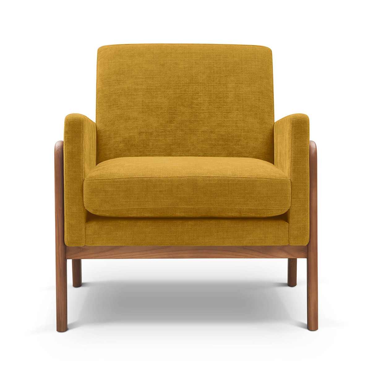 Poltrona Baixa em Mistura de Algodão Arthur Ocre-2