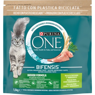 Indoor pienso para gatos adultos esterilizados con pavo y cereales integrales bolsa 1,5 kg - Purina One