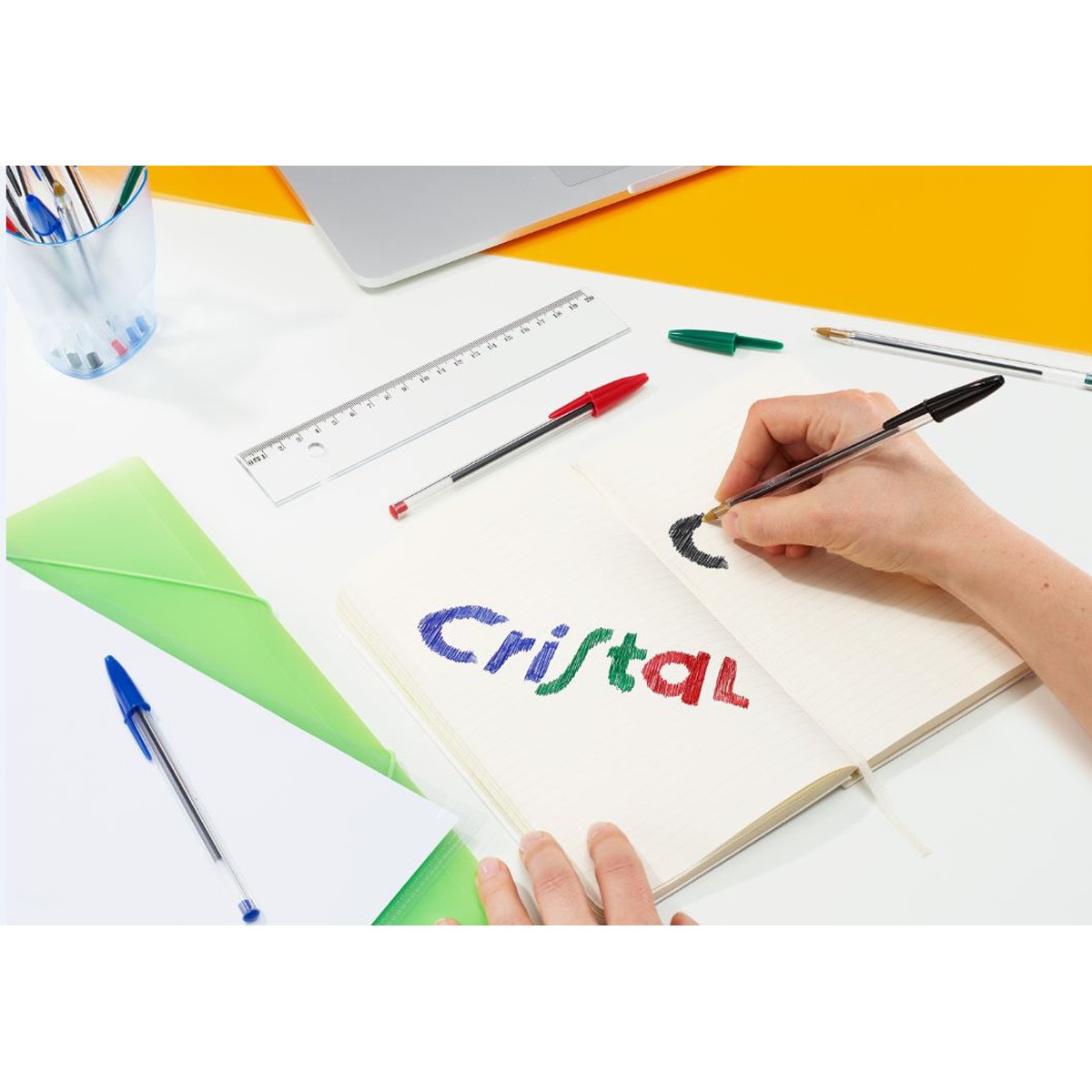 Bolígrafo Cristal Original Punta Media BIC Rojo-5