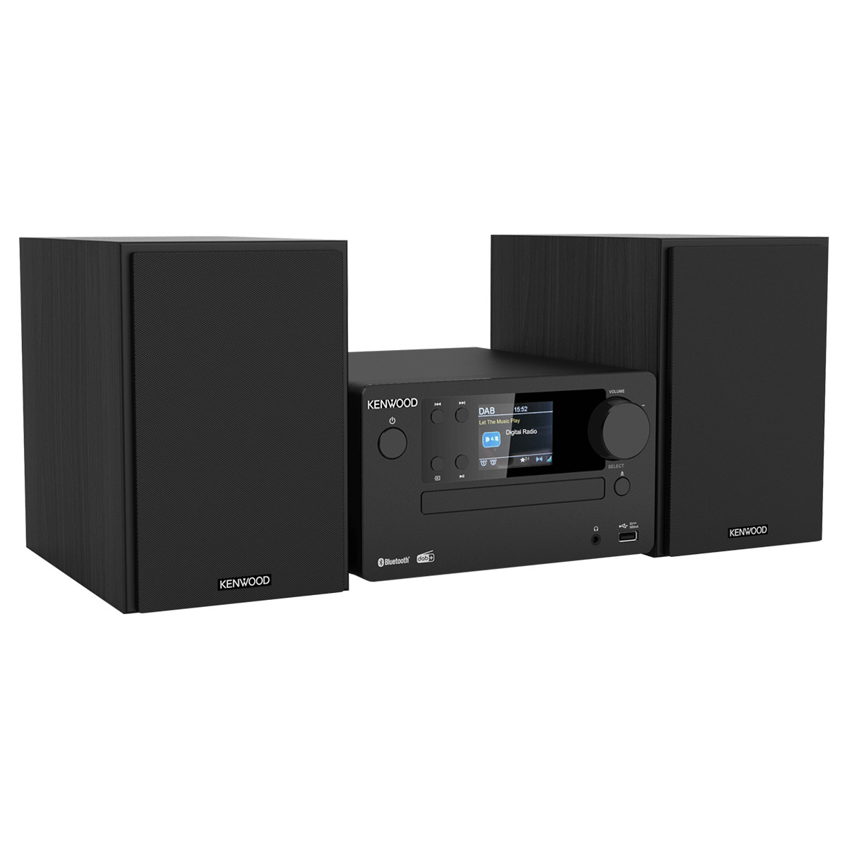 Microcadena Kenwood M-725DAB-B con CD, USB, DAB+ y Bluetooth Audio Streaming, negro Negro-1
