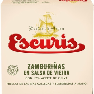 zamburiñas en salsa vieira lata 81 g neto escurrido - Escuris