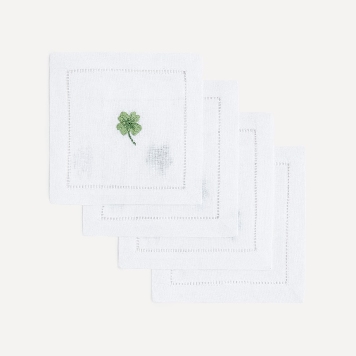 Lot de 4 serviettes cocktail Trèfle