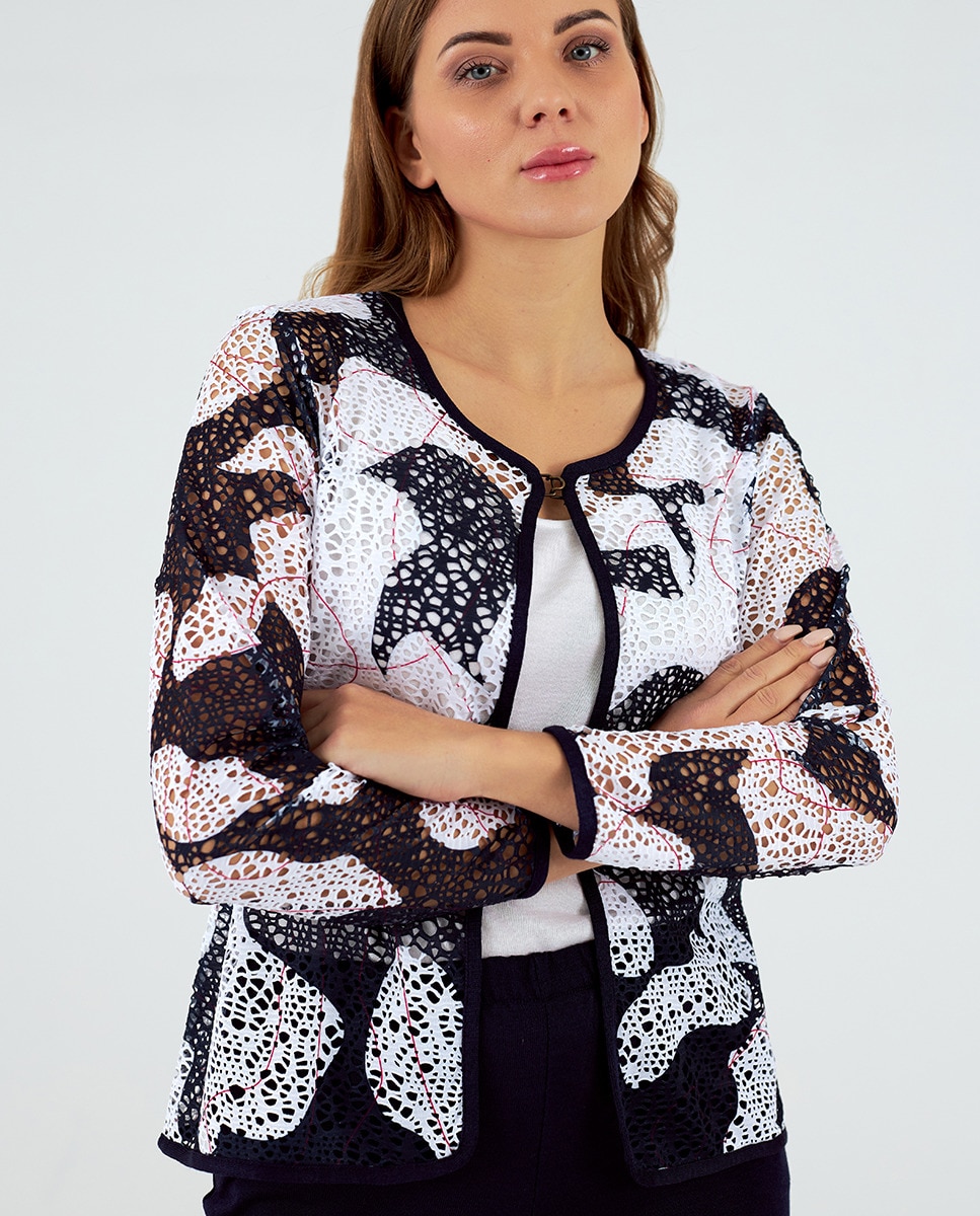 Casaco Aberto com Fantasia Multicolor-3