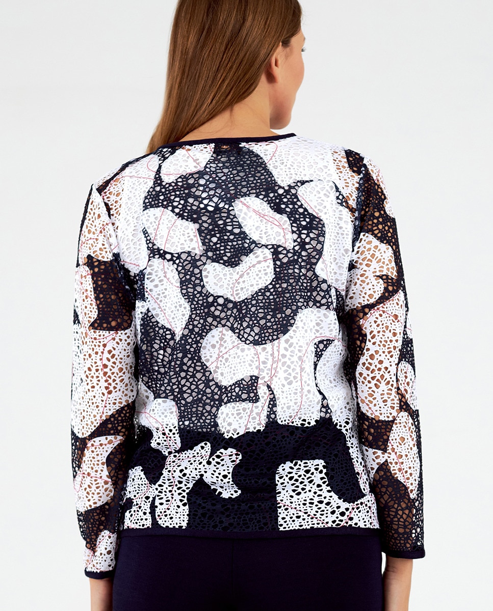 Casaco Aberto com Fantasia Multicolor-2