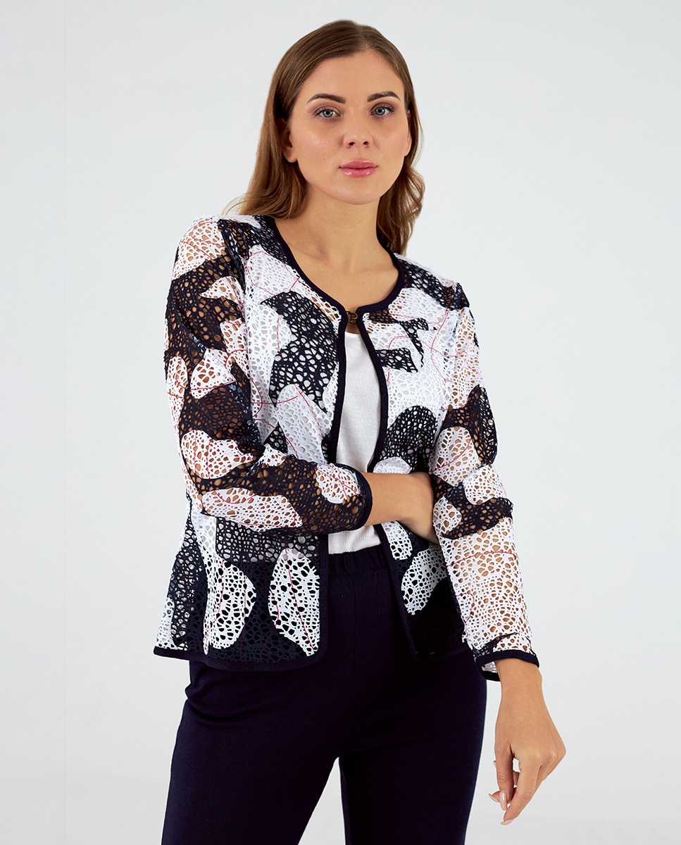 Casaco Aberto com Fantasia Multicolor-1