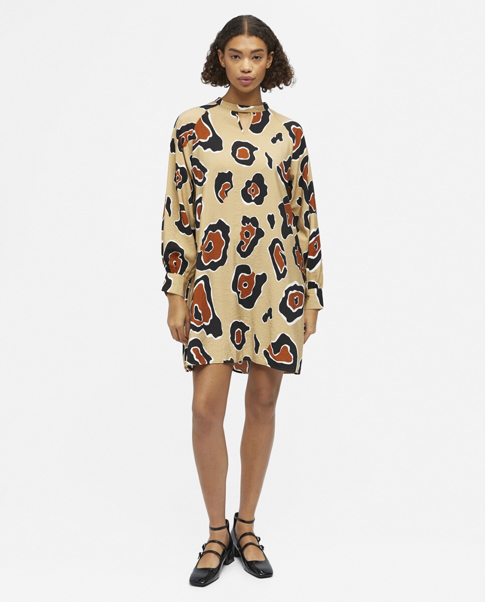 Robe midi à col Mao