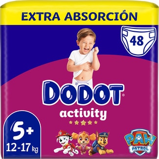 Activity pañales de 12 a 17 kg talla 5+ Extra absorción paquete 48 unidades - Dodot