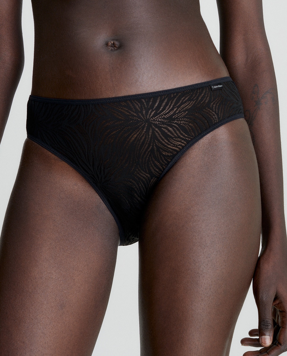 Cueca Clássica - Sheer Marq Lace Preto-1
