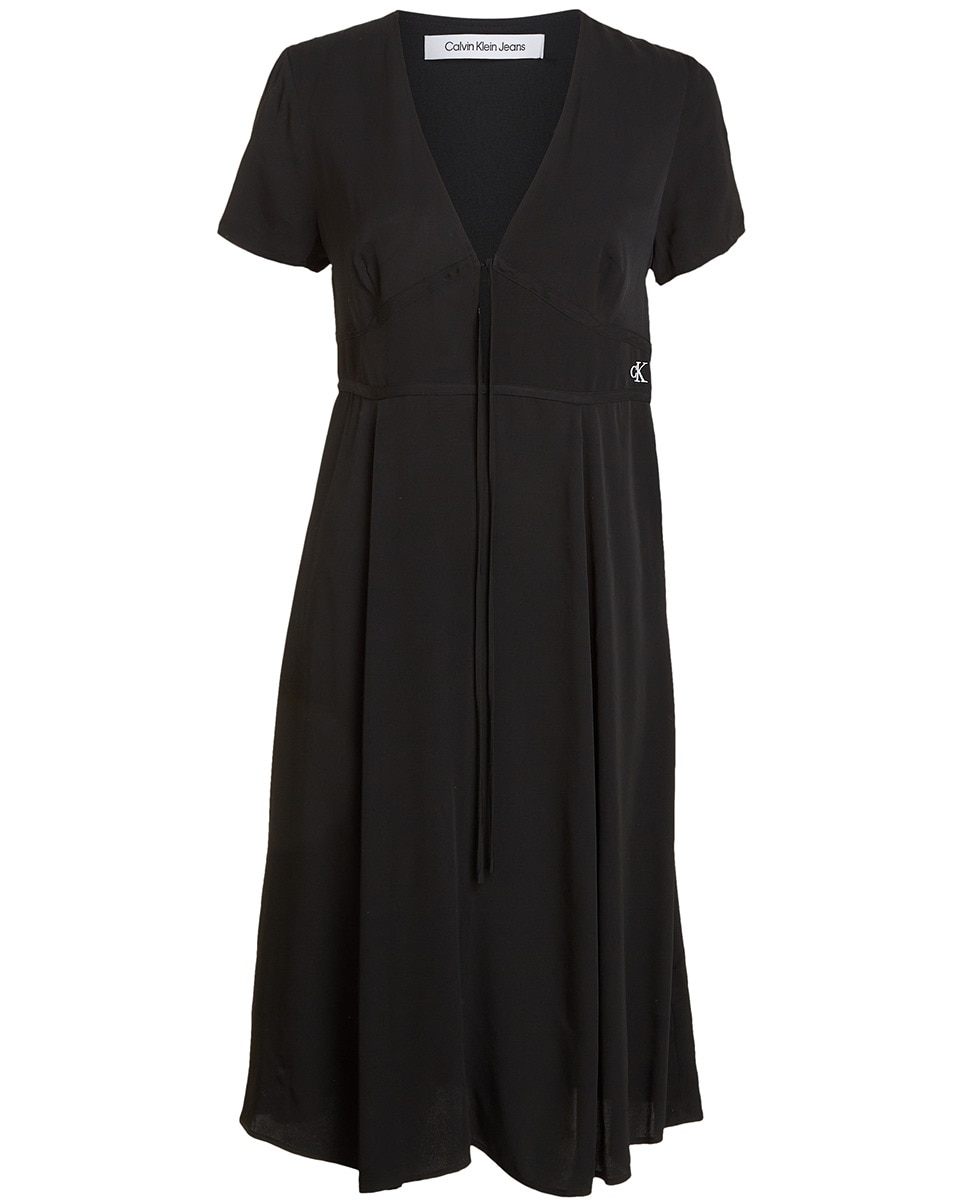 Vestido de Manga Curta Preto-4