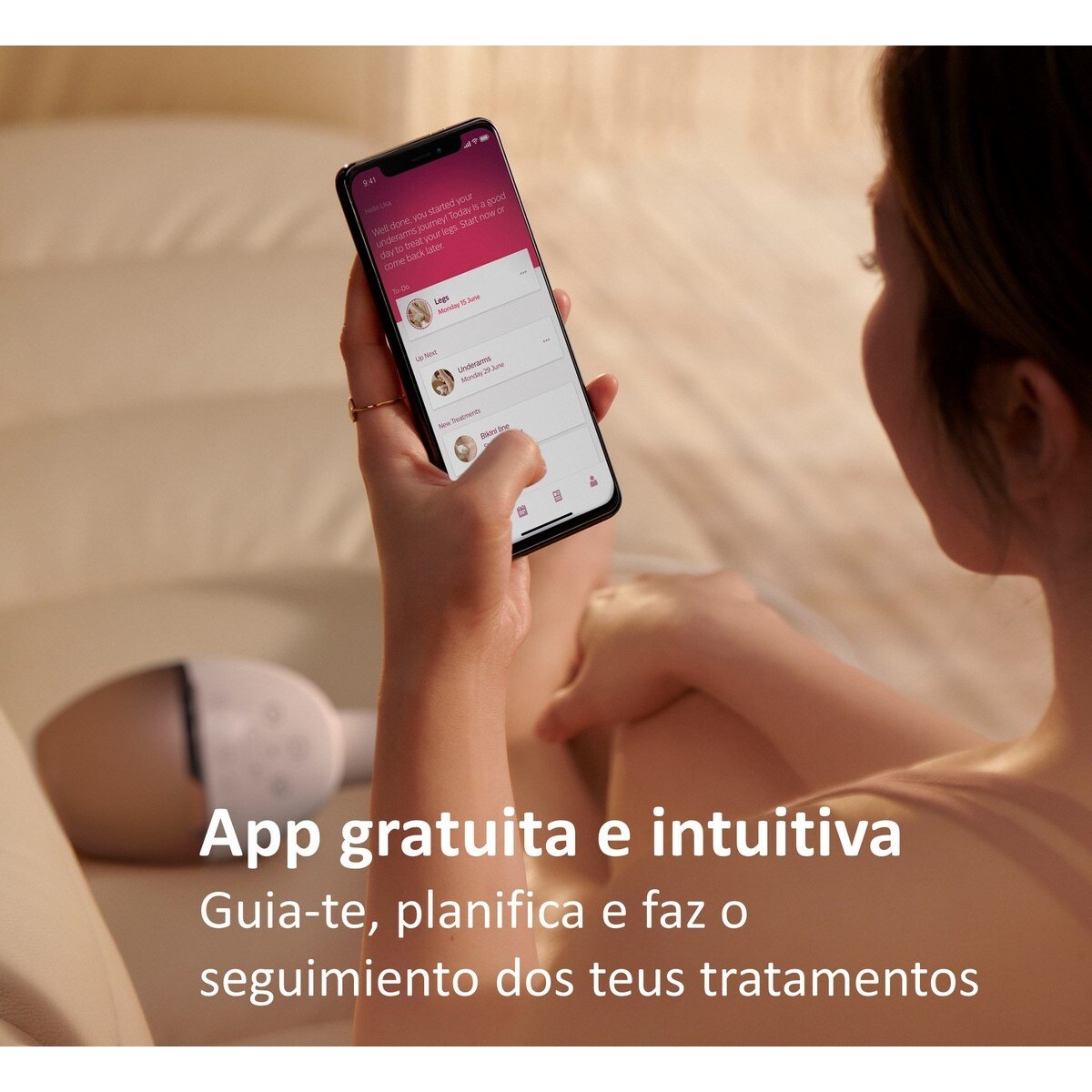 Depiladora de Luz Pulsada IPL Philips BRI955/01 para Rosto, Corpo e Zonas Sensíveis, Tecnologia SenseIQ, 450.000 disparos, 110-240V + App - Branco Branco-10