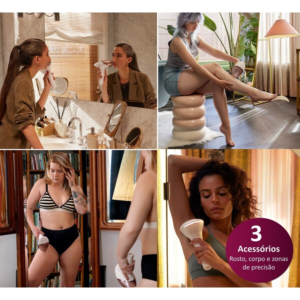 Depiladora de Luz Pulsada IPL Philips BRI955/01 para Rosto, Corpo e Zonas Sensíveis, Tecnologia SenseIQ, 450.000 disparos, 110-240V + App - Branco Branco-5