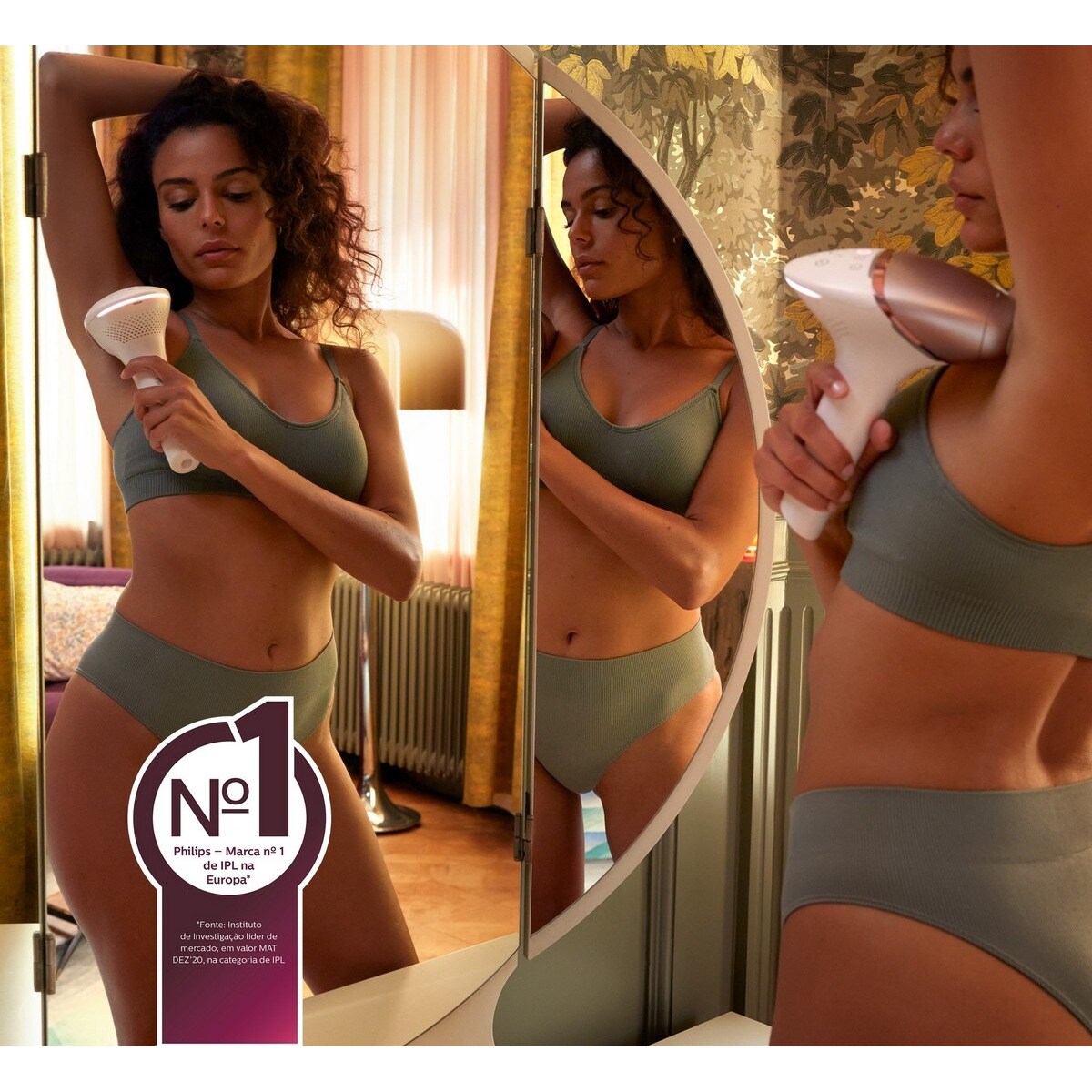 Depiladora de Luz Pulsada IPL Philips BRI955/01 para Rosto, Corpo e Zonas Sensíveis, Tecnologia SenseIQ, 450.000 disparos, 110-240V + App - Branco Branco-3