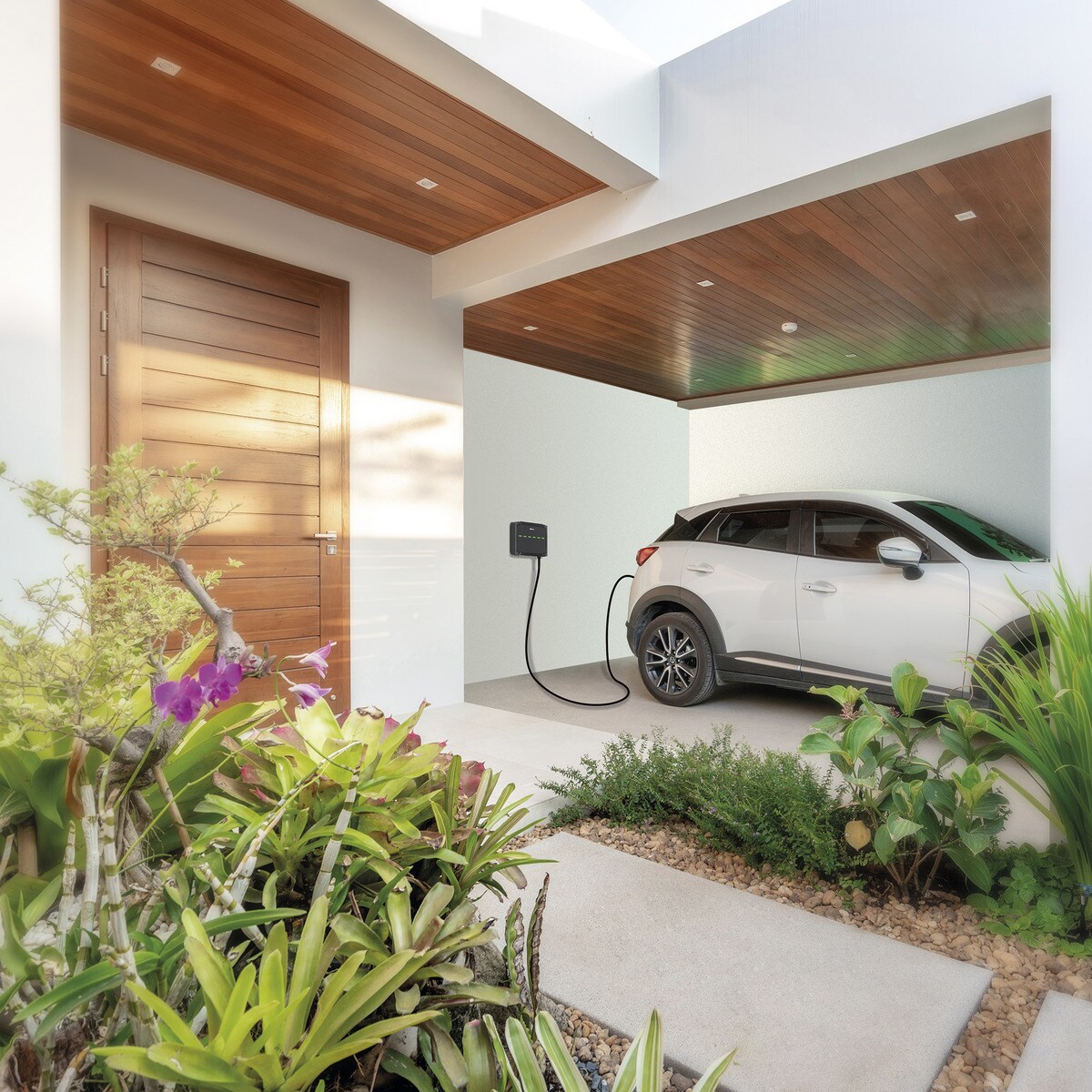 Cargador Vehículo Pared Cable 5m T2 22kW Trifásico + Bluetooth + Automático y Diferencial Aluminio-4