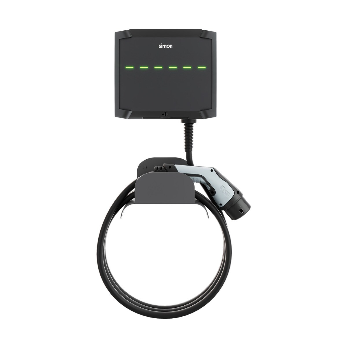 Cargador Vehículo Pared Cable 5m T2 22kW Trifásico + Bluetooth + Automático y Diferencial Aluminio-2